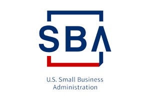 U.S. Small Business Administration logo with SBA initials and color blocks.